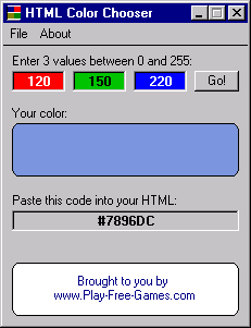 Free HTML Colour Picker